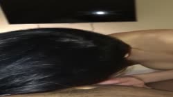Beautiful asian wife sucks and fucks her lover and gets creampied
